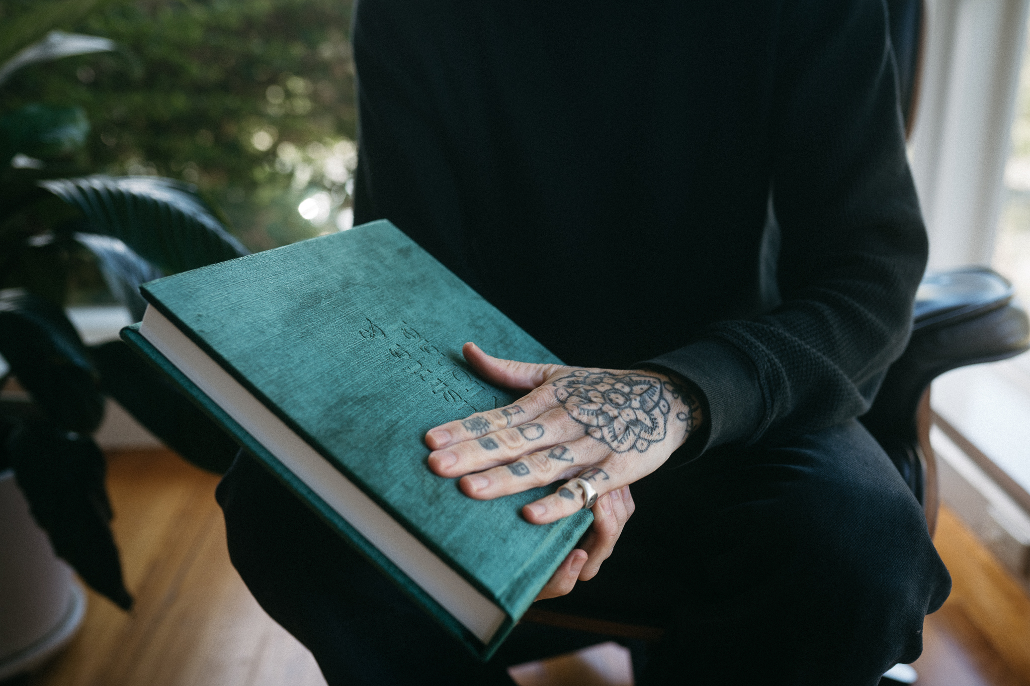 touching a velvet wedding album